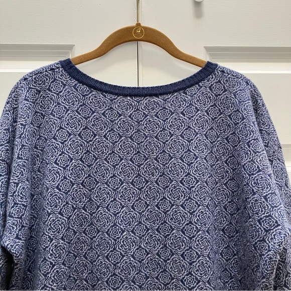 Brora 100% Cashmere Scotland Abstract Floral Intarsia UK 12-14, US 8-10, Medium - Picture 8 of 13